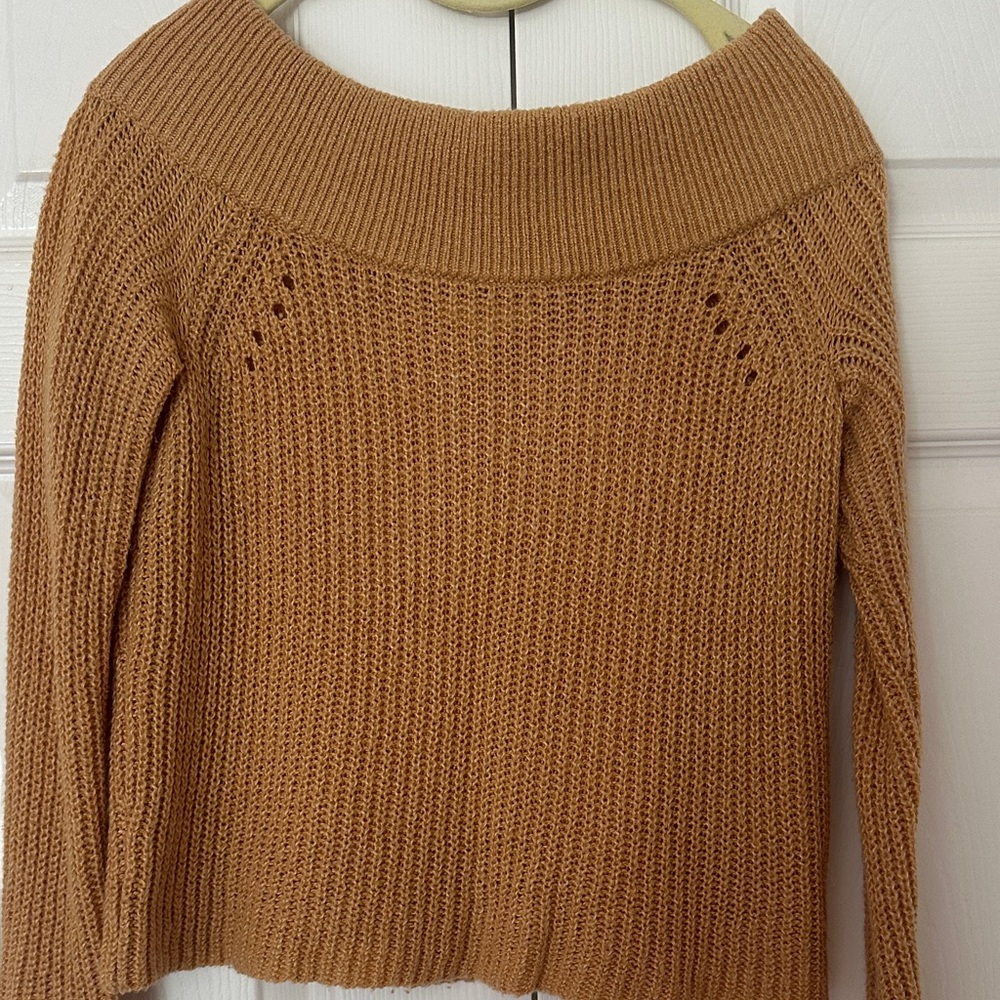 BP Tan Off-the-Shoulder Sweater